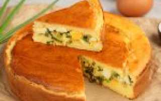 Заливной пирог с зеленым луком и яйцом — вкусный рецепт