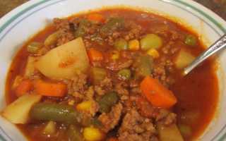 Фарш с овощами и фасолью в мультиварке в томатном соусе